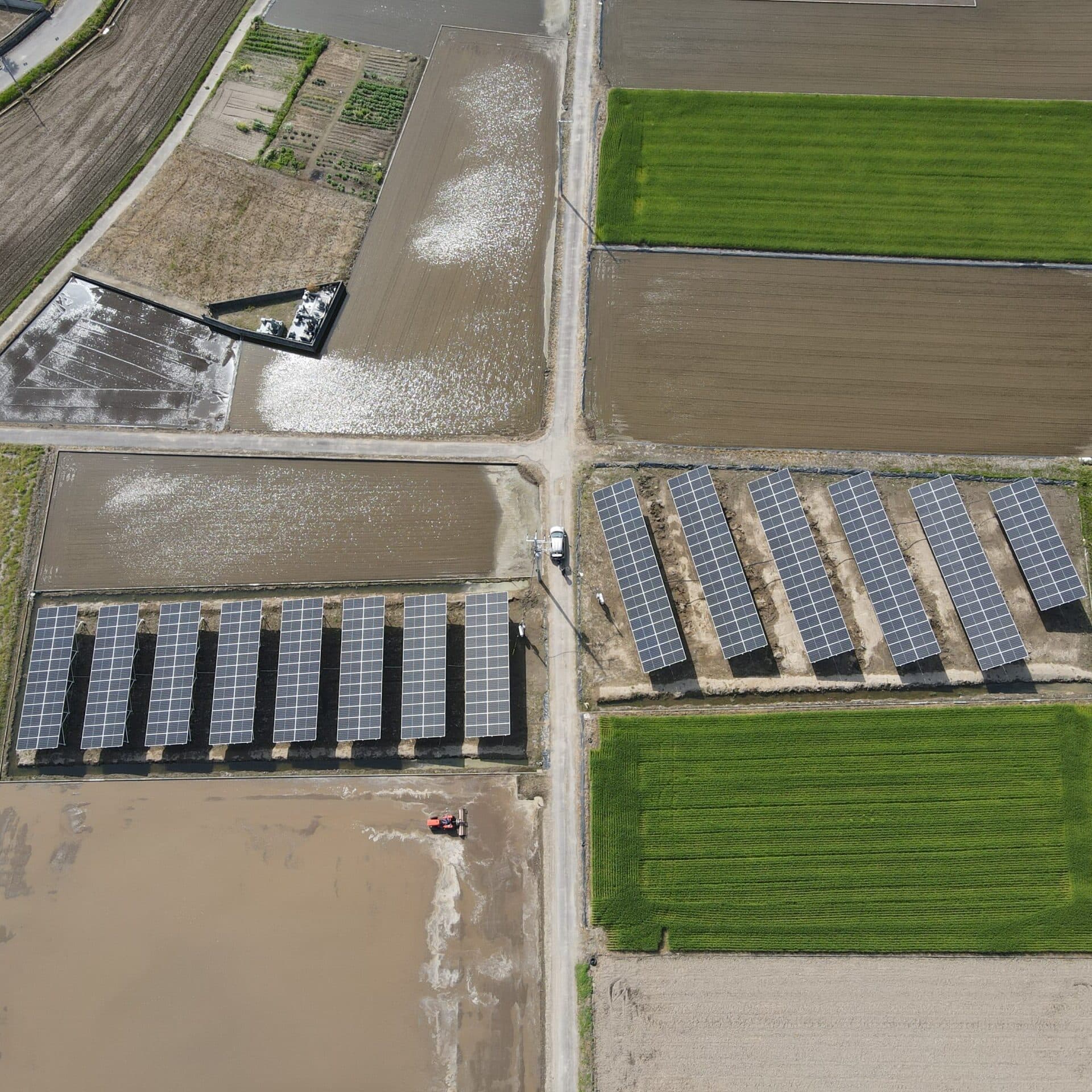 茨城県常総市2区画（営農型）の太陽光発電所